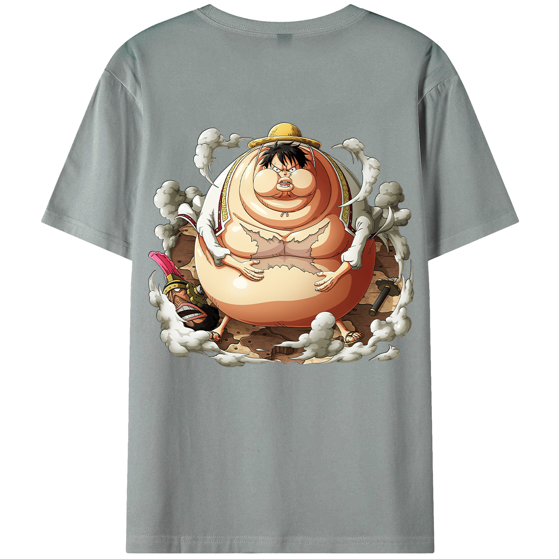 ワンピース モンキー・D・ルフィ ONE PIECE Monkey D. Luffy 綿100％ メンズ半袖Tシャツ（バックプリント） 通気性